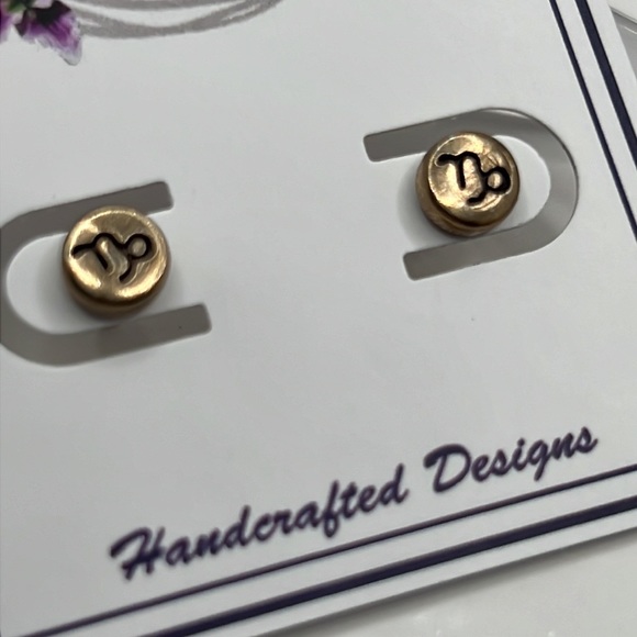 Capricorn Horoscope Stud Earrings. - Picture 2 of 3